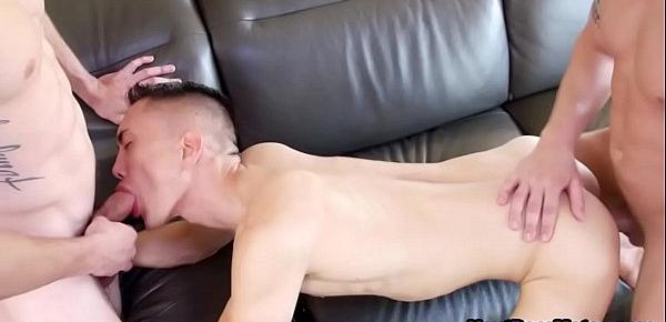 Straight guy talked into threesome gay sex by his step brother